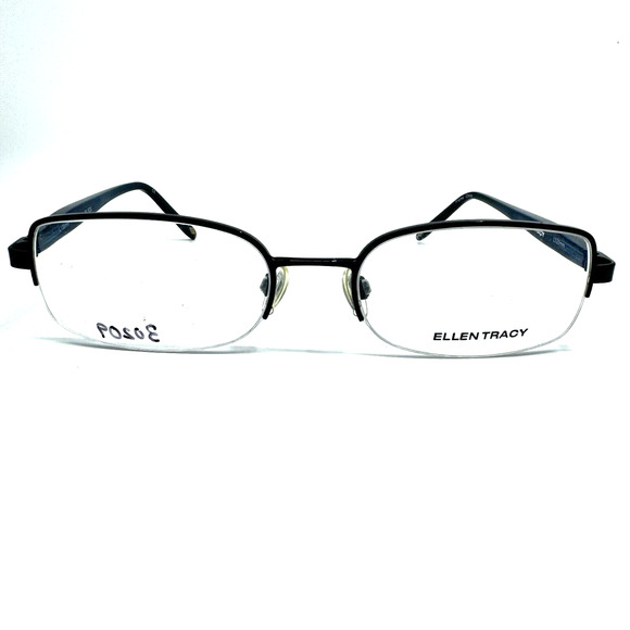 Ellen Tracy Eyeglasses Frame Hyperion black Blue 53-18-135 Half Rim H9805 - Picture 1 of 7
